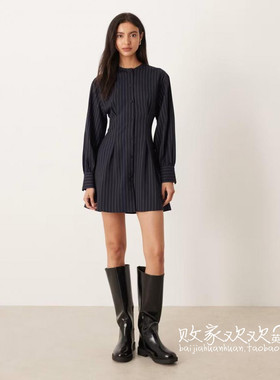 英国代购正品10.08 2025潮流导向 女装新款 时尚条纹迷人连衣裙