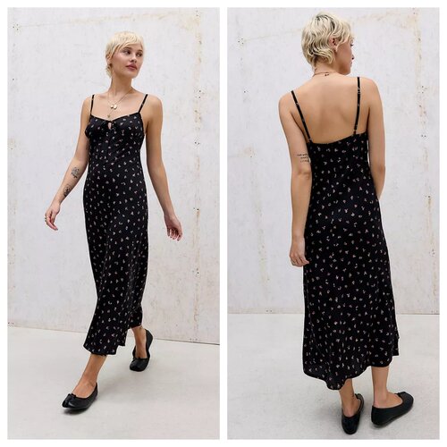 英国代购正品03.28 名品UO 女装新款 时尚吊带碎花长款连衣裙