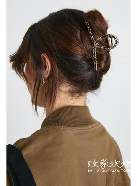 英国代购正品12.13 名品Boohoo 饰品新款 时尚设计金色一字抓夹