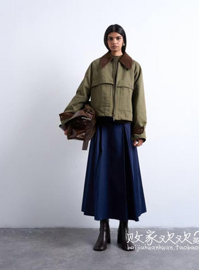 英国代购正品11.04 2025潮流导向 女装新款 TS翻领短款舒适夹克