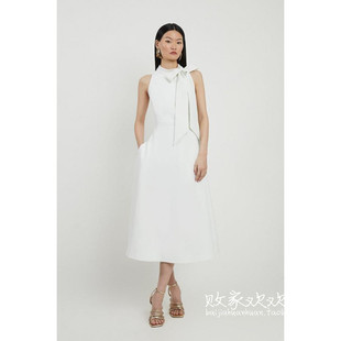 纯色系结礼服款 英国代购 百搭连衣裙 女装 04.07 新款 名品KM 正品