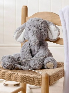 英国代购正品05.07 Softies Ethel Elephant小卷毛大象 毛绒玩偶