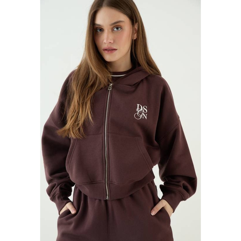 英国代购正品07.05 名品PL 女装新款 连帽长袖拉链百搭开衫卫衣