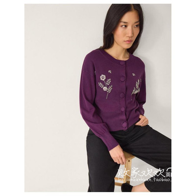 英国代购正品11.06 名品Monsoon 女装新款 刺绣花针织舒适开衫