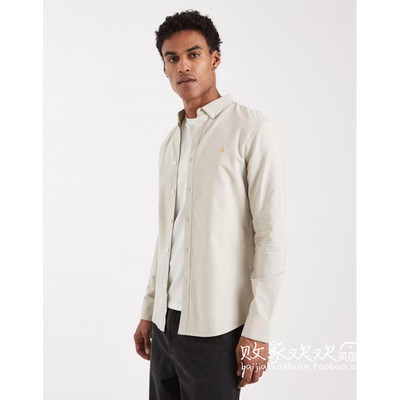 英国代购正品12.01 2025潮流导向 男装新款 翻领浅色长袖舒适衬衫