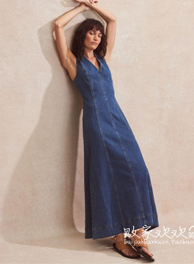 英国代购正品07.03 名品NEXT 女装新款 时尚牛仔长款百搭连衣裙