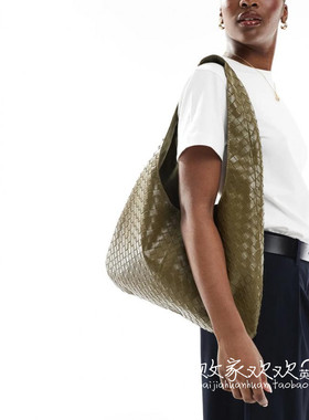 英国代购正品05.13 2025潮流导向 女包新款 设计编制纹理单肩包