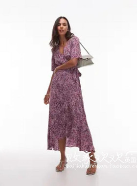 英国代购正品07.08 2025潮流导向 女装新款 设计碎花长款连衣裙