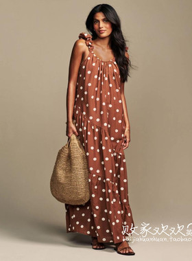 英国代购正品07.03 名品NEXT 女装新款 时尚波点长款连衣裙