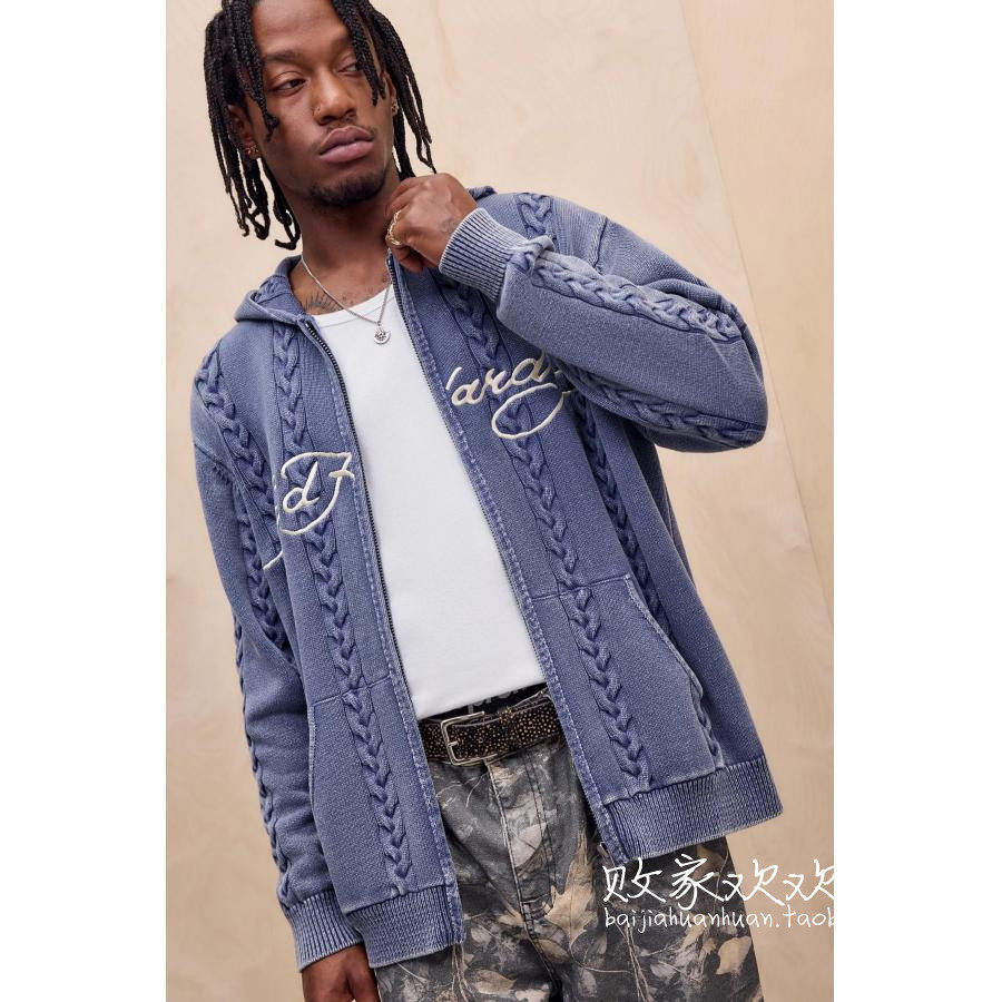 英国代购正品11.15 名品UO 男装新款 休闲麻花针织舒适百搭开衫