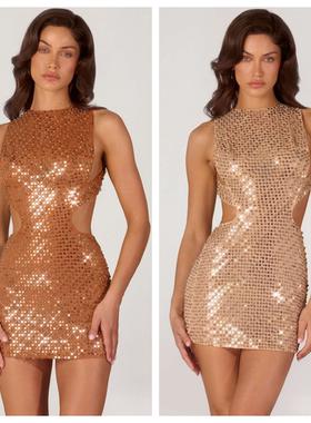 英国代购正品04.02 名品ohpolly 女装新款 重工亮片派对款连衣裙