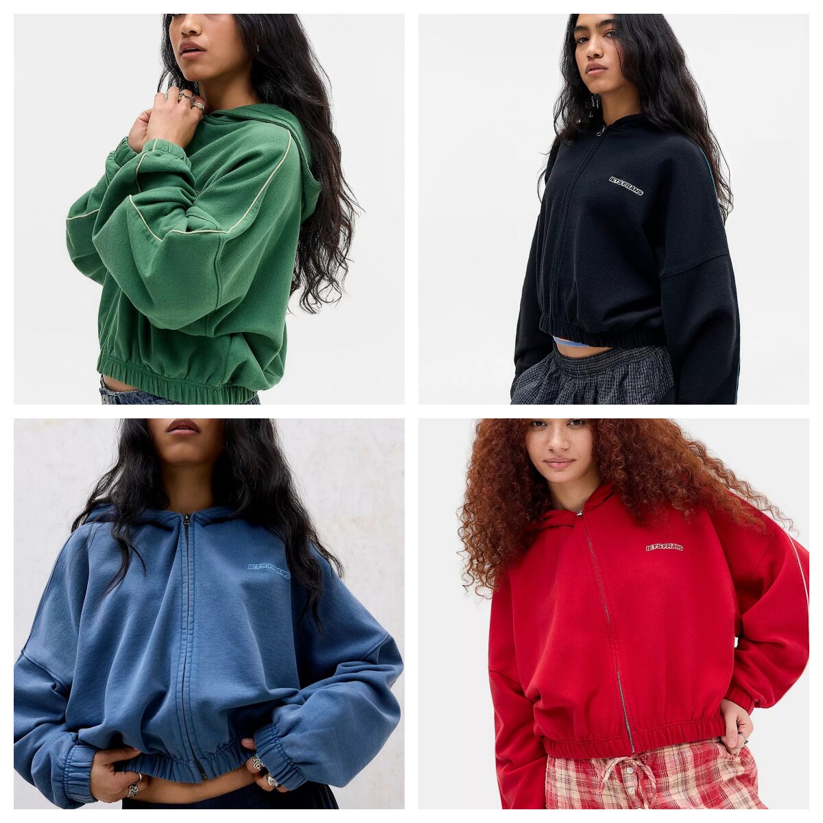 英国代购正品04.29 名品UO 女装新款 连帽拉链舒适百搭开衫卫衣