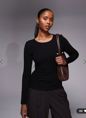 英国代购正品02.25 2026潮流导向 女装新款 休闲深色长袖舒适T恤