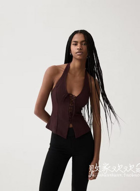英国代购正品09.20 2025潮流导向 女装新款 休闲挂脖设计百搭背心