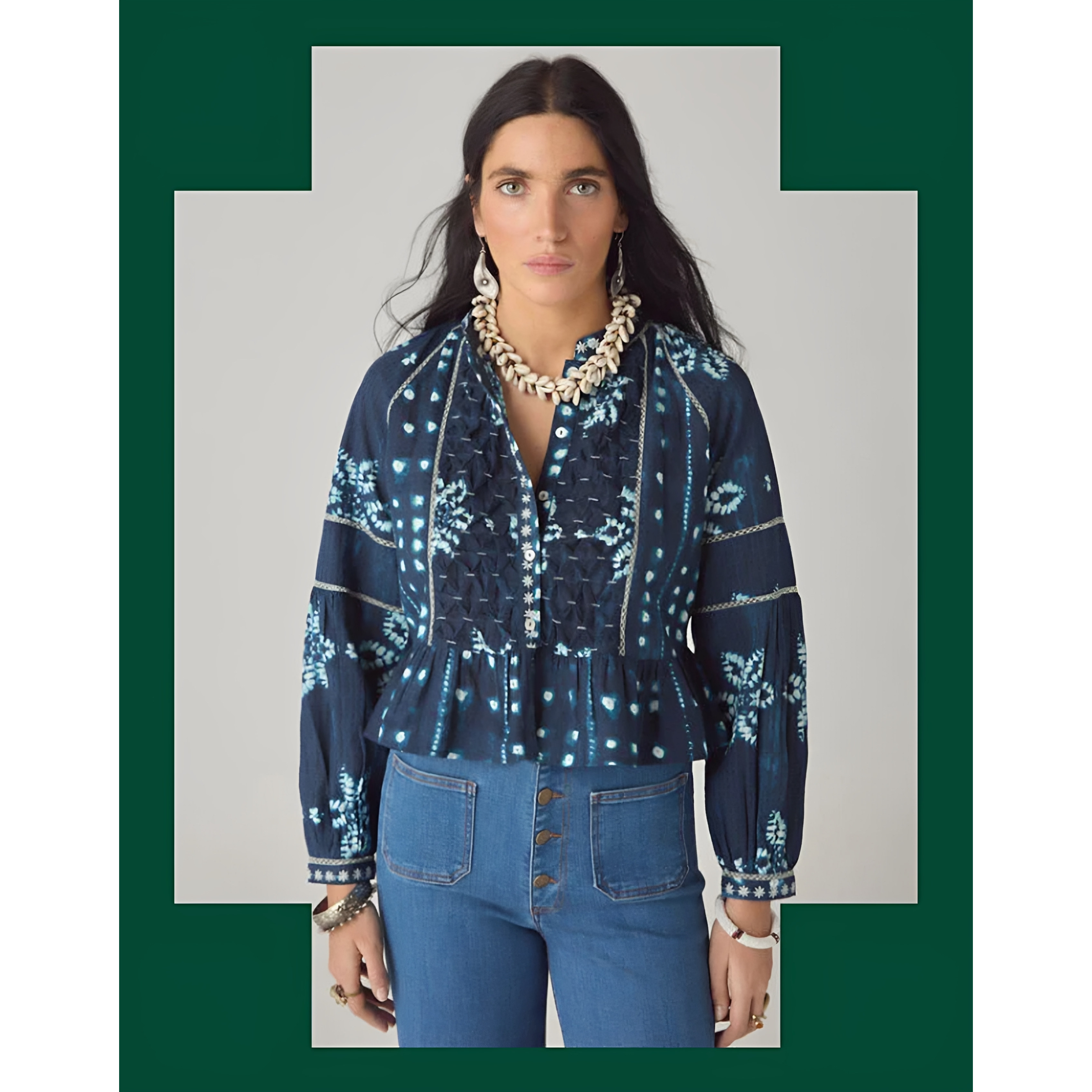 英国代购正品04.01 名品Monsoon 女装新 索拉印花荷叶边掐腰衬衫