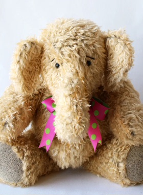 英国代购正品01.03 Barbar 纯手工 系蝴蝶结的大象 毛绒玩偶 限量