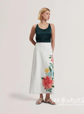 英国代购正品04.02 名品NEXT 女装新款 时尚印花长款半身裙