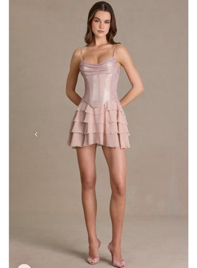 英国代购正品03.09 名品ohpolly 女装新款 紧身胸衣迷你连衣裙