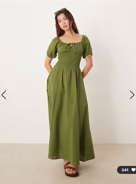 英国代购正品02.08 2026潮流导向 女装新款 泡泡袖长款设计连衣裙