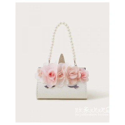 英国代购正品10.02 名品Monsoon 女童新款 3D花朵独角兽手提包