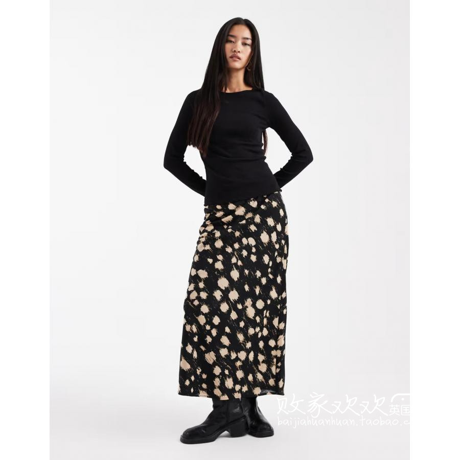 英国代购正品11.25 2025潮流导向 女装新款 时尚斑点长款半身裙