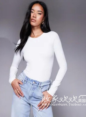 英国代购正品07.09 2025潮流导向 女装新款 时尚浅色长袖连体衣