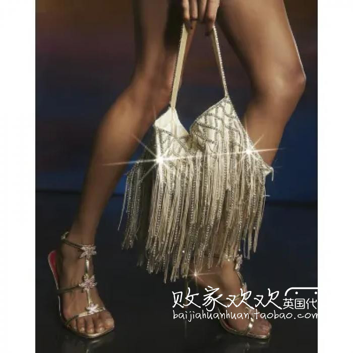 英国代购正品07.06 名品ER 女包新款 金色流苏设计百搭手提包