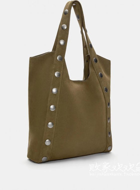 英国代购正品07.14 2025潮流导向 女包新款 铆钉设计百搭手提包