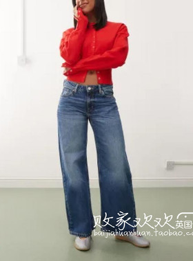 英国代购正品07.08 2025潮流导向 女装新款 休闲阔腿长款牛仔裤