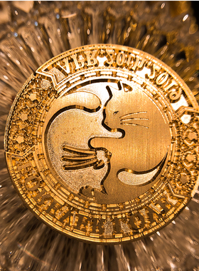 Lafa火漆印章动物学双子猫火漆印章黄铜囍印喜印定制复古压纹印鉴