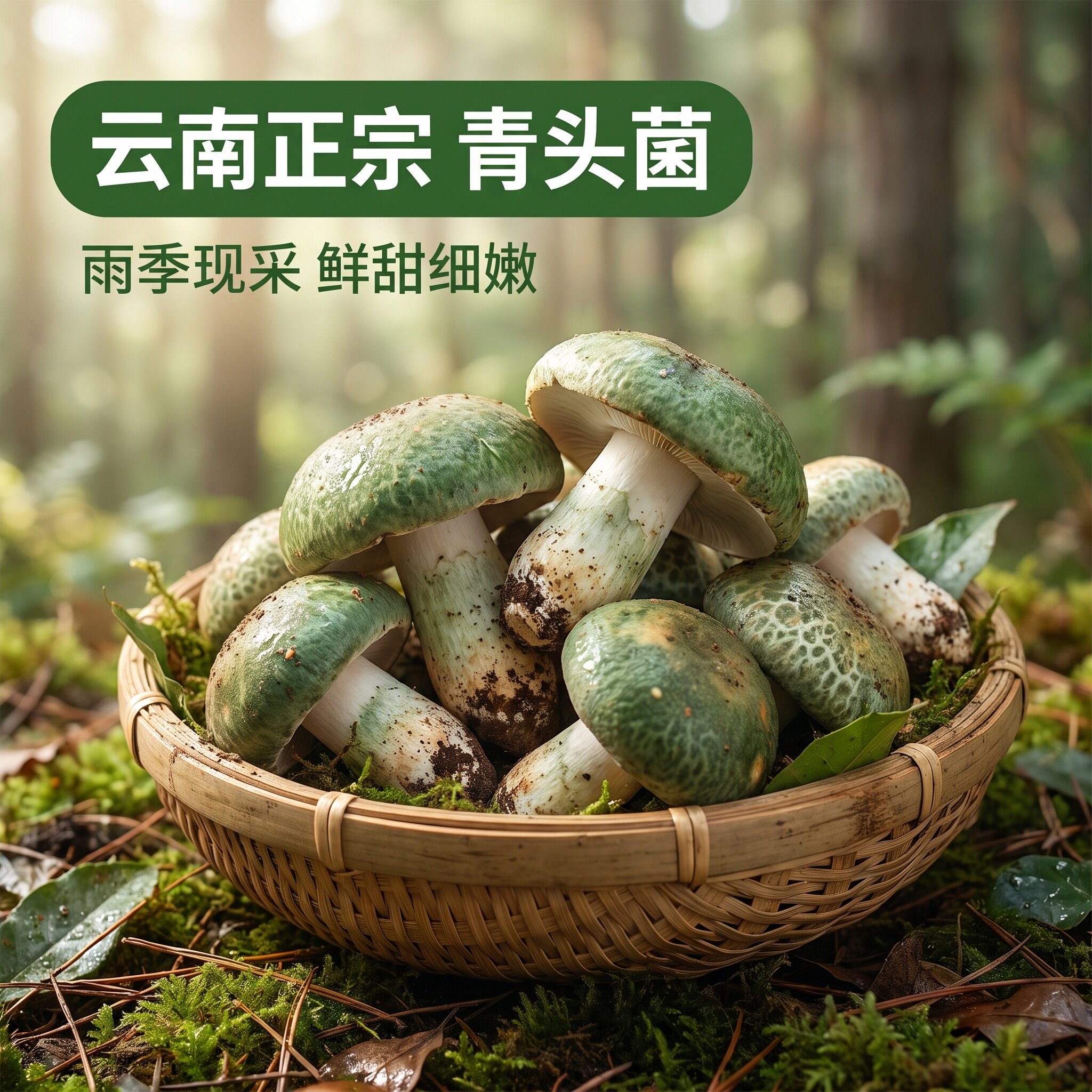 云南特产新鲜青头菌当季现采雨季采摘云南特产新鲜青头菌当季现采