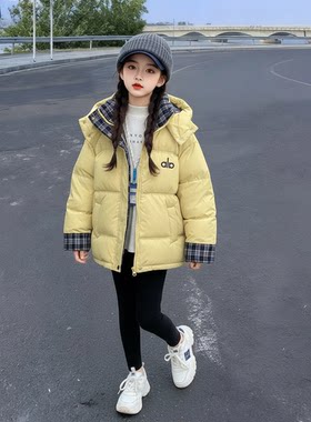 2025新款女童小羊皮棉衣韩版中大童时尚穿搭女孩洋气加厚保暖棉服