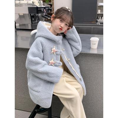 女童羊羔绒外套秋冬2025新款儿童加厚冬装毛毛衣小女孩超好看上衣