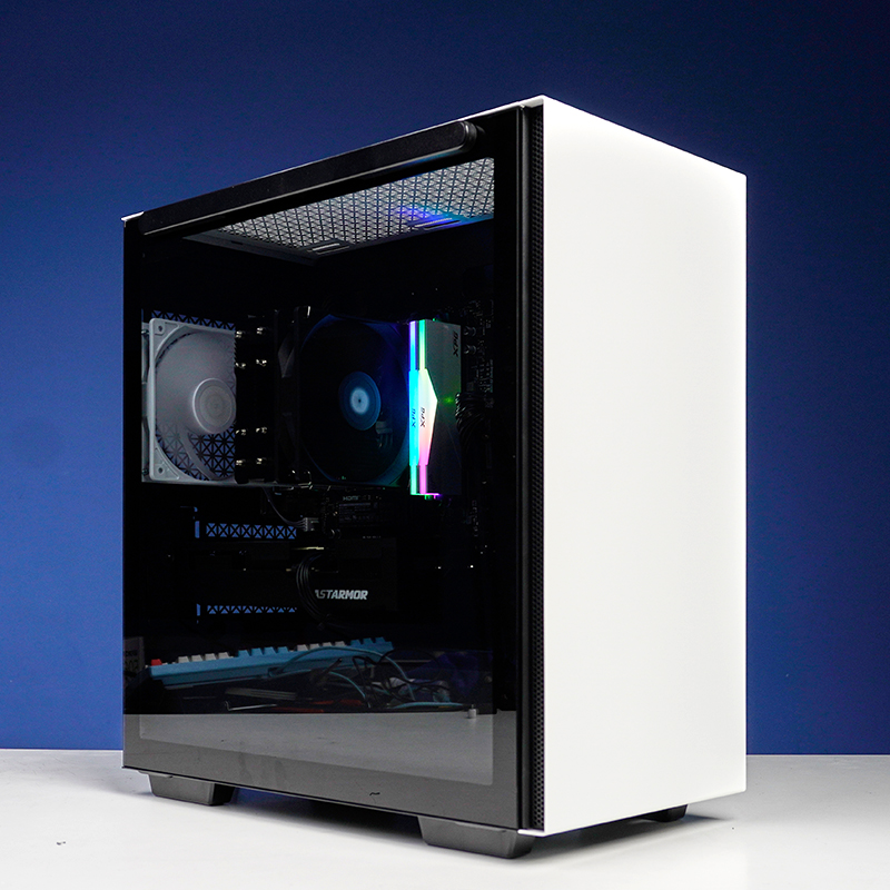 瀚铠RX9060XT 16G大显存显卡AMD R5 7500F电竞游戏台式电脑主机