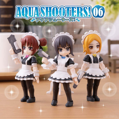 正品万代扭蛋水枪射手女仆少女aqua shooters 06弹可动MSE