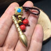 纯铜文昌笔吊坠挂件钥匙扣包挂实心铜毛笔男女随身饰品学生礼物