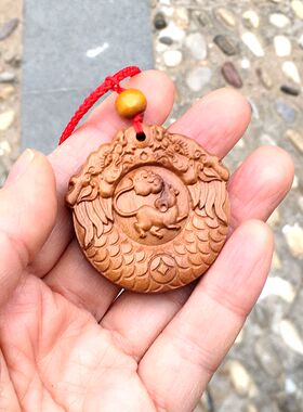 桃木老鼠吊坠项链属鼠男女饰品