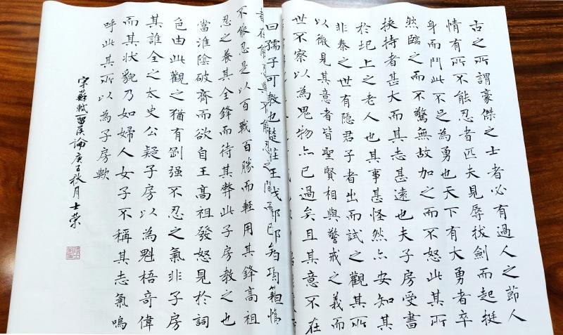 苏轼留侯论全篇古之所谓豪杰之士者 楷书书法真迹办公室大尺寸横