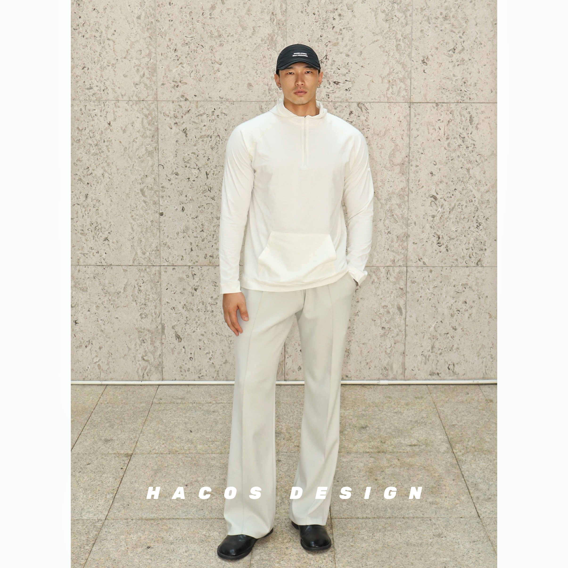 HACOS连帽速干长袖弹力紧身运动T恤健身衣百搭基础色系显壮长袖T