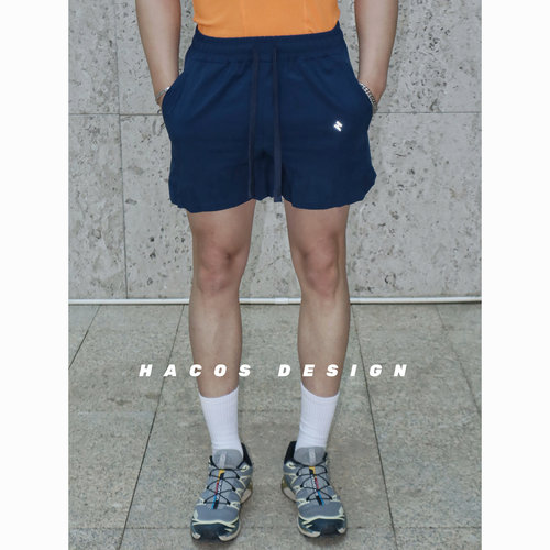 HACOS2025新品夏季运动短裤男冰丝速干拉链运动三分裤健身训练