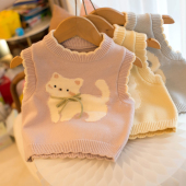 韩版 女童可爱小童小猫背心马甲 春秋款