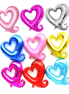 促销18.30.40寸勾勾心铝膜节日庆典婚礼布置专用爱心镂勾心气球