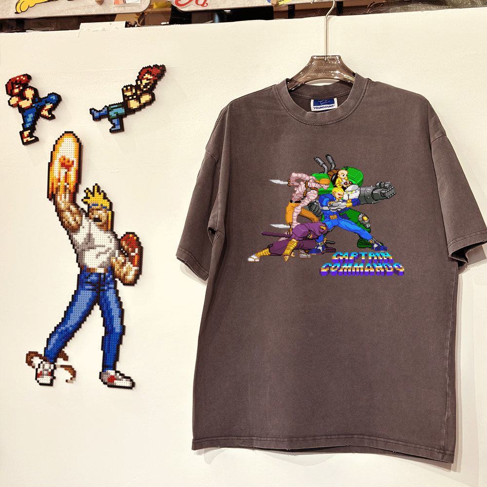 【原创】街机风格 四大名将 复古游戏T恤手绘像素短袖