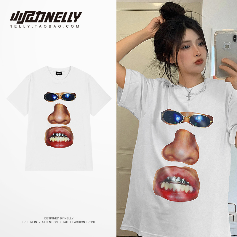 小尼力宽松T恤短袖潮牌男女夏季