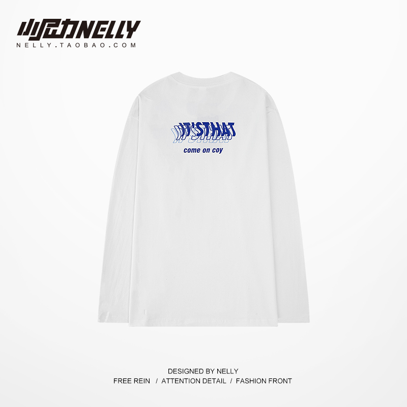 小尼力印花长袖T恤男女纯棉打底