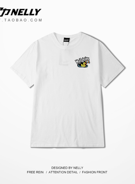 港风韩国潮牌ulzzang原宿卡通字母嘻哈男女闺蜜情侣装短袖t恤