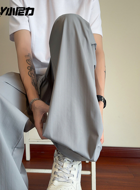 裤子男士春秋季宽松运动长裤2026新款休闲直筒裤男生垂感阔腿卫裤