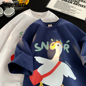 短袖 卡通鸭子情侣装 t恤男女夏季 纯棉宽松半袖 体恤 新款 小尼力夏装