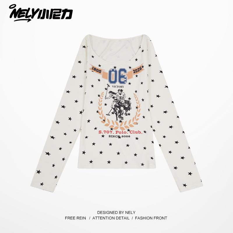 小尼力星星复古长袖T恤