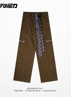 ins裤子男春秋季2026新款运动阔腿宽松休闲裤大码直筒美式长裤潮